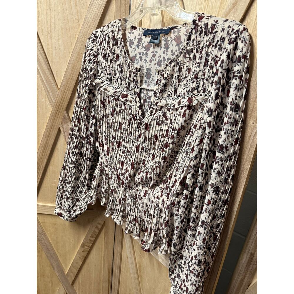 FRENCH CONNECTION floral boho pleated Alison blouse top - Picture 8 of 8